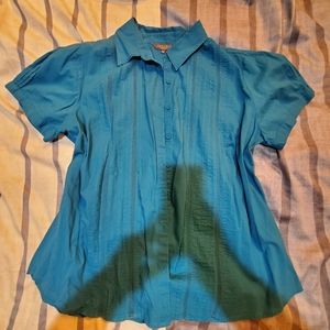 Addition Elle blue short sleeve button up shirt